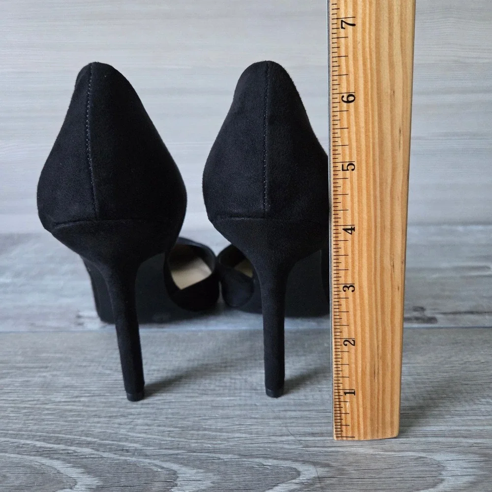 Jessica Simpson Joni Black Faux Suede d'Orsay Stiletto Pumps Womens 8.5